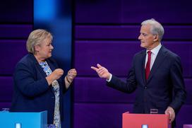 Jonas Gahr Støre in Erna Solberg