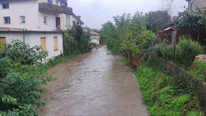 Močno povečan pretok potoka na Škofjeloškem | Foto: Jerneja Ternovec