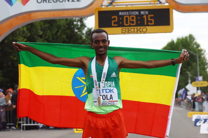 Tamirat Tola | Tamirat Tola je zmagovalec maratonske preizkušnje na svetovnem prvenstvu v ameriškem Eugenu.  | Foto Reuters