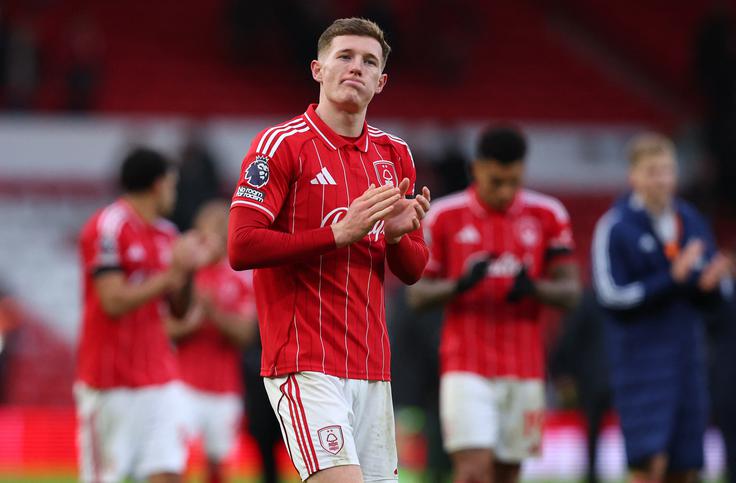 Elliot Anderson opozarja nase pri Nottinghamu. | Foto: Reuters