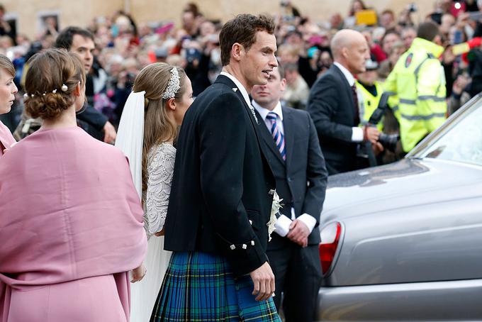 Andy Murray se je poročil v škotskem krilu. | Foto: Gulliver/Getty Images