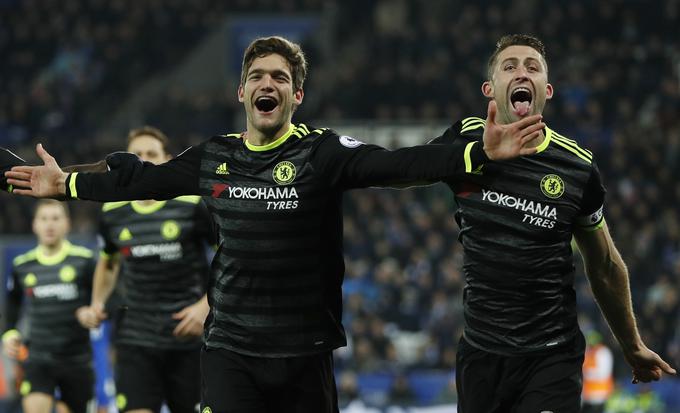 Špaski branilec Marcos Alonso je zabil dva gola pri zmagi Chelseaja. | Foto: Reuters
