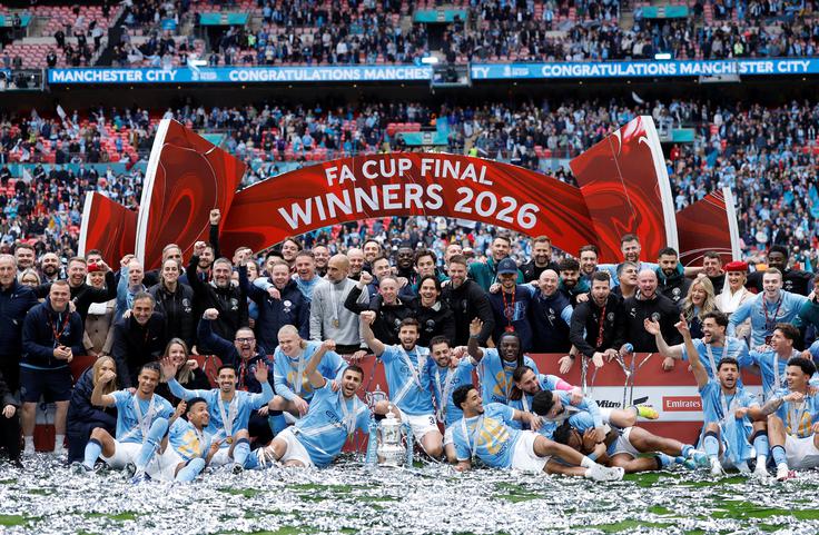 Manchester City je osvojil osmič pokal FA. | Foto: Reuters