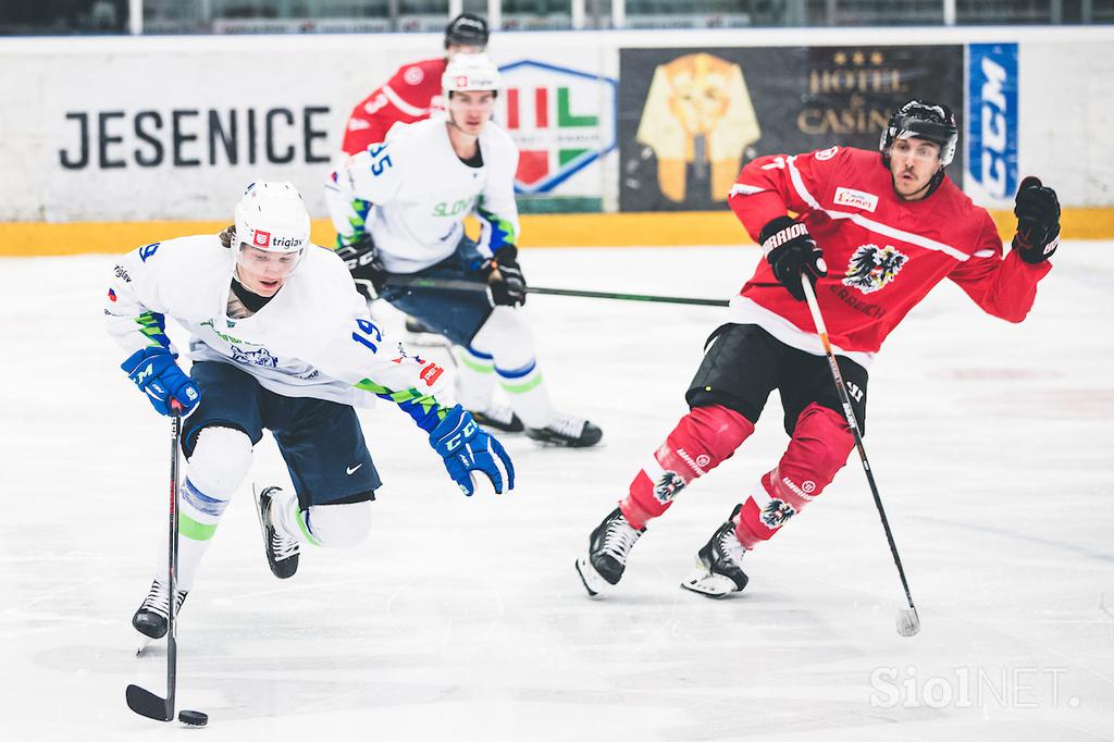 slovenska hokejska reprezentanca : Avstrija, pripravljalni turnir, Podmežakla, Aljaž Predan