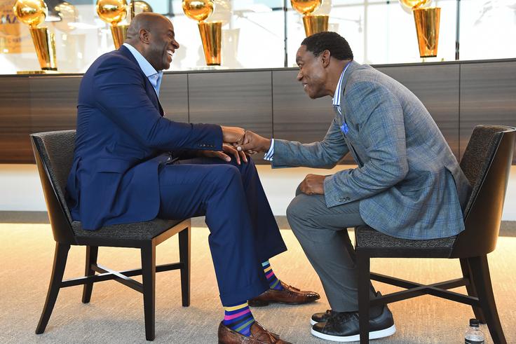 Magic Johnson in  Isiah Thomas: velikana ameriške košarke | Foto: Getty Images