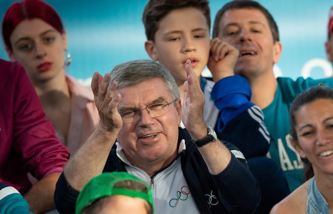 Nad izvedbo tekmovanja je bil navdušen tudi predsednik Mednarodnega olimpijskega komiteja Thomas Bach. | Foto: Reuters
