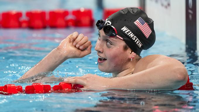 17-letna Claire Weinstein je ameriški štafeti pomagala do svetovnega rekorda. | Foto: Reuters