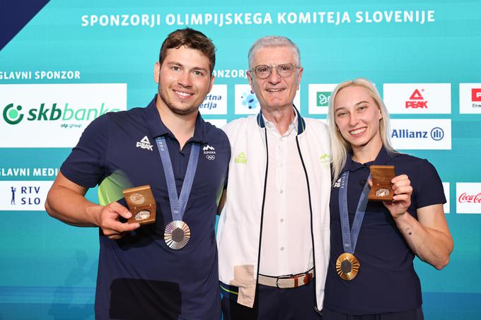 Sprejem Janja Garnbret Toni Vodišek Pariz 2024 | Foto: www.alesfevzer.com