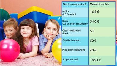 Koliko stane otrok, ki hodi v šolo