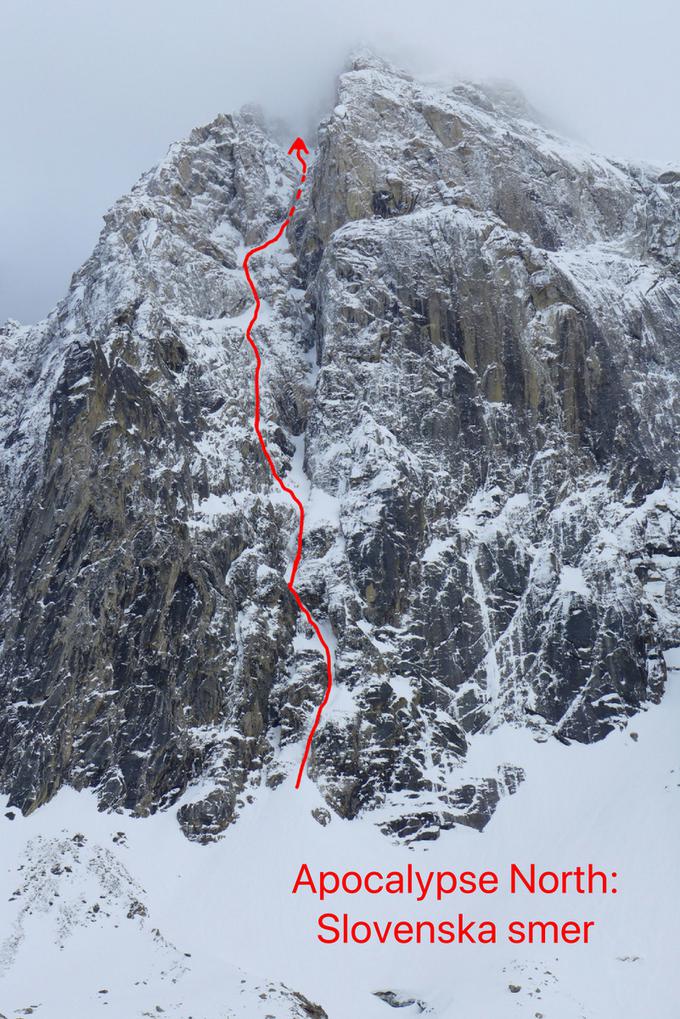 1.300 metrov dolga Slovenska smer na Aljaski. | Foto: Janez Svoljšak in Miha Zupin