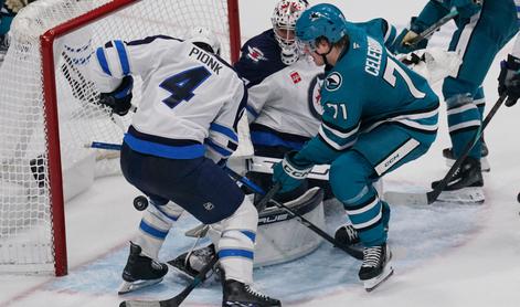 San Jose z zmago nad Winnipegom poskrbel za edino zmago gostiteljev v večeru NHL #video