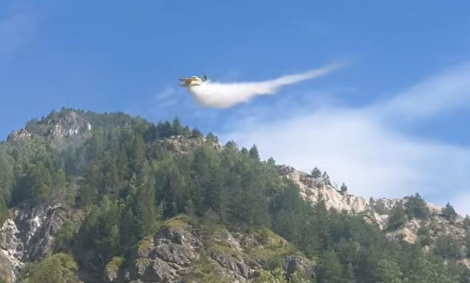 Zagorelo na strmem in nedostopnem terenu nad Žerjavom