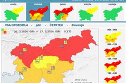ARSO za sever države prižgal rdeče opozorilo #video