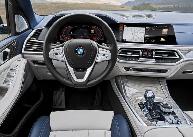 Notranjost X7 je polna prestiža in luksuza, povzema pa znane elemente nove generacije BMW X5. | Foto: BMW