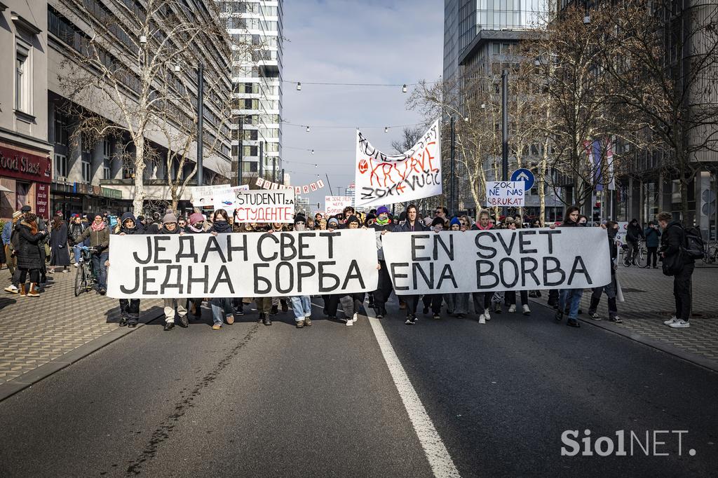 Shod v podporo študentov v Srbiji