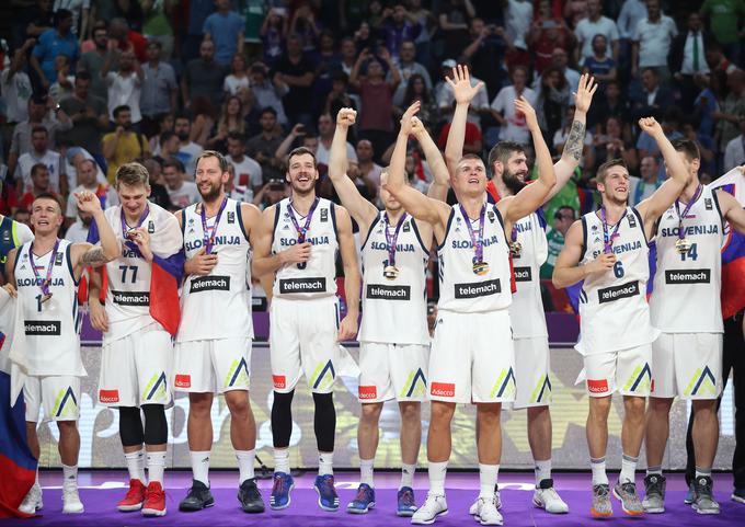 Slovenska reprezentanca v košarki je aktualni evropski prvak. | Foto: Reuters