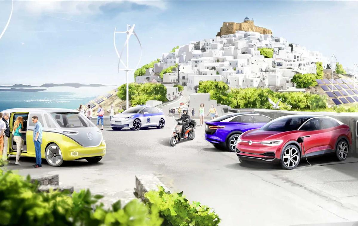 Volkswagen Astipaleja | Skupina Volkswagen je skupaj z grško vlado podpisala memorandum, v naslednjih šestih letih bodo okoli 1.500 avtov na otoku zamenjali z električnimi. | Foto Volkswagen