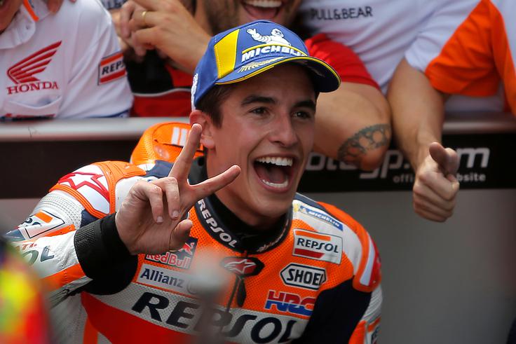 Marc Marquez je po sedmi dirki sezone povečal skupno vodstvo. Zdaj je pri 115 točkah, Rossi jih ima na drugem mestu 88. | Foto: Reuters