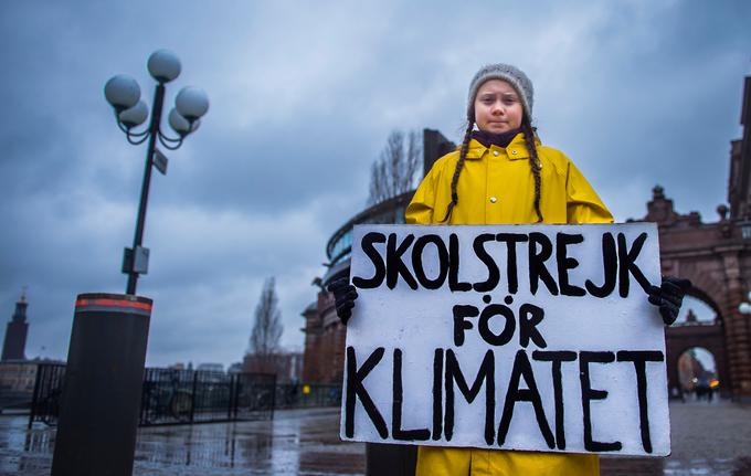 Greta je pred 13 meseci začela protestirati pred švedskim parlamentom. Petkovi šolski protesti za podnebje so zdaj postali globalni zahvaljujoč njej.  | Foto: Reuters