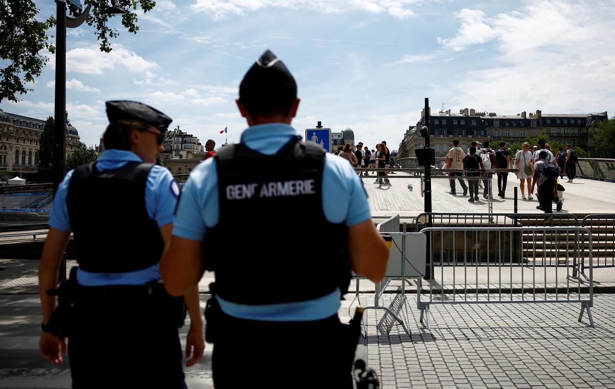 OI Pariz 2024, otvoritev | Francija je marca dvignila stopnjo teroristične ogroženosti na najvišjo, v mestu pa je več deset tisoč policistov in vojakov. | Foto Reuters