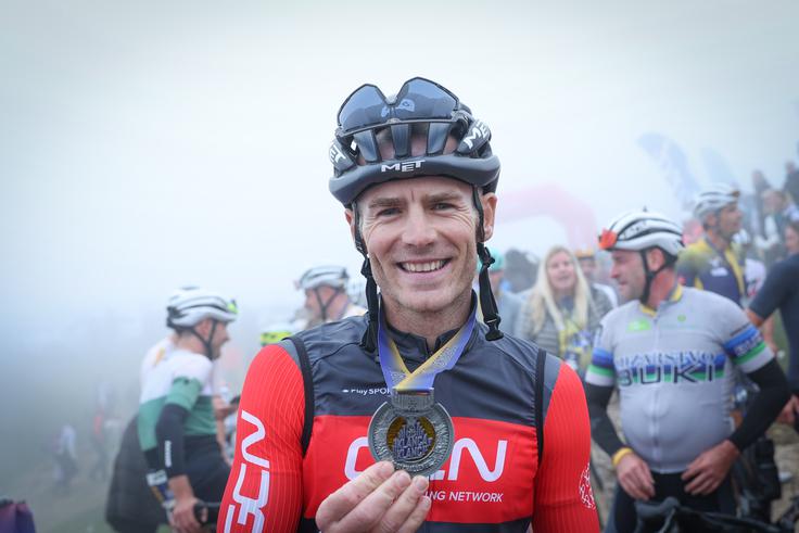 Andrew Feather, zmagovalec Pogi Challenga s ciljem na Krvavcu, najljubšem domačem vzponu Tadeja Pogačarja.  | Foto: Ana Kovač