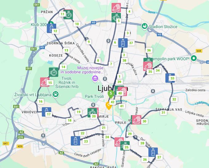 Ljubljanski maraton 2024, trasa 42 km | Foto: zajem zaslona