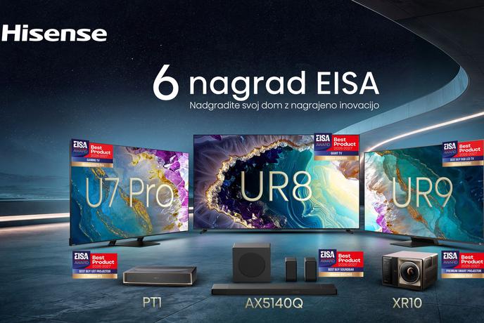 Hisense prejel šest prestižnih nagrad EISA za 2026–2027