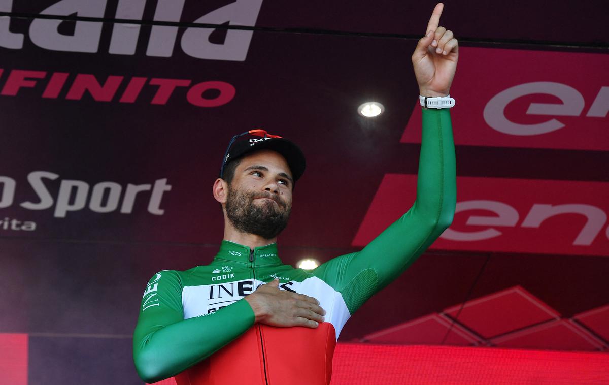 Filippo Ganna, Giro 2024 | "Danes sem močno trpel," je priznal zmagovalec 14. etape Gira Filippo Ganna, ki je danes v cilju kar dve uri čakal na razplet dirke. | Foto Reuters