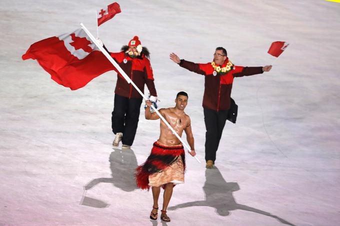 Na olimpijskih igrah v Pjongčangu je bil edini predstavnik Tonga. | Foto: Reuters