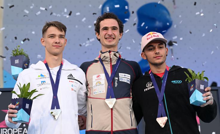 Luka Potočar Adam Ondra Alberto Gines Lopez EP 2022 Na lanskem evropskem prvenstvu v Münchnu je v težavnosti zaostal samo za Adamom Ondro. | Foto: Guliverimage/Vladimir Fedorenko