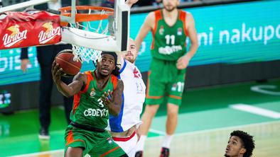 Cedevita Olimpija v podaljšku strla Igokeo, beograjska drama Crveni zvezdi