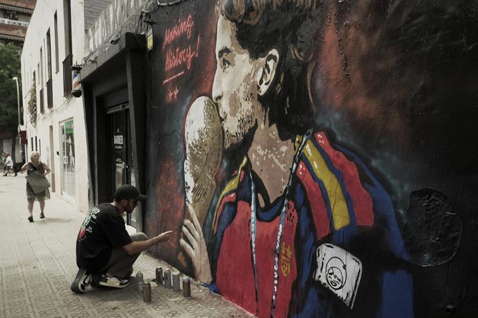 mural Ferran Torres Barcelona | Mural v Barceloni v čast španskega junaka mundiala Ferrana Torresa. | Foto Reuters