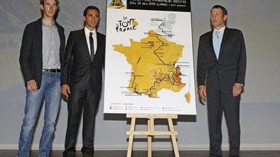 Contador, Armstrong in A. Schleck o Touru 2010