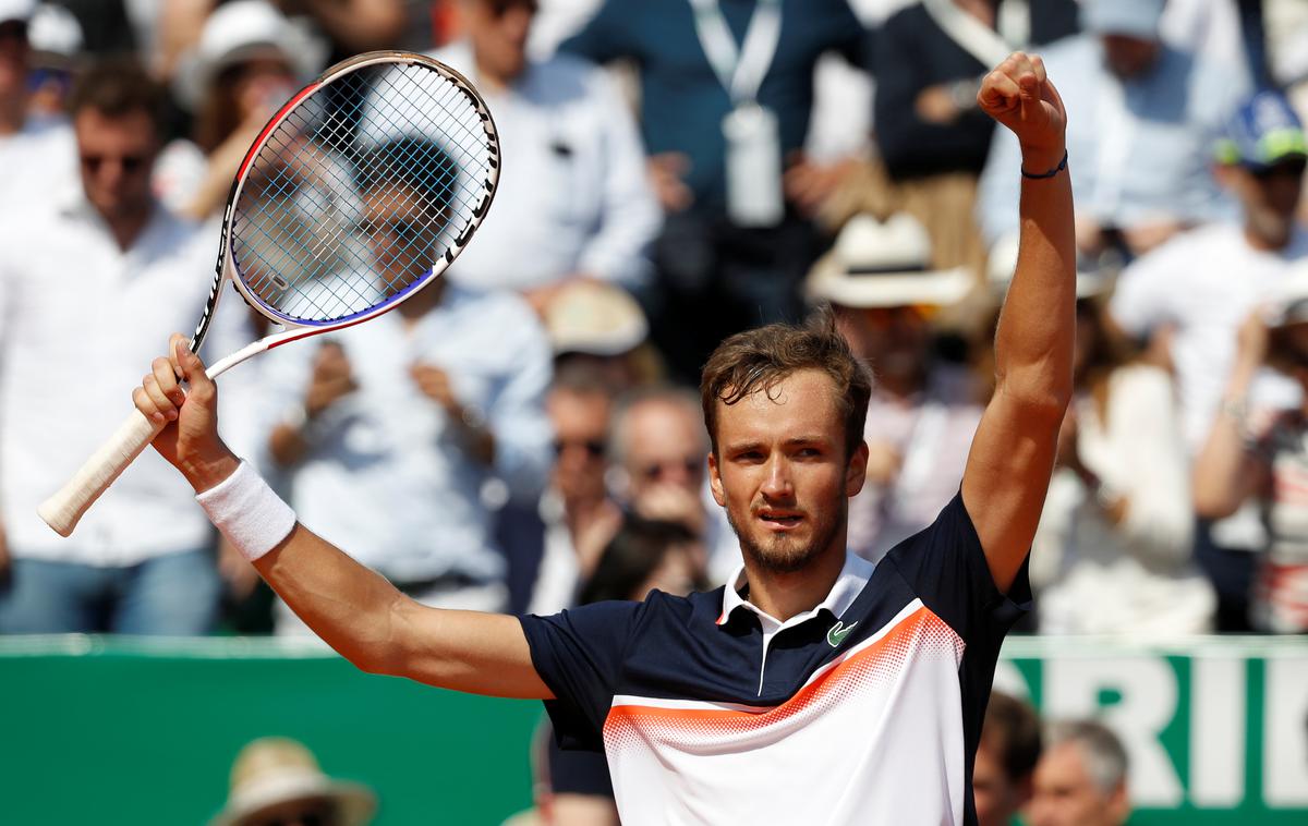 Danil Medvedev | 23-letni Rus Danil Medvedev je v četrtfinalu Monte Carla izločil prvega nosilca turnirja in številko ena svetovnega tenisa, Srba Novaka Đokovića. | Foto Reuters