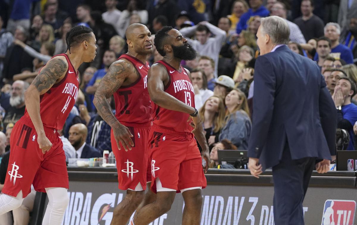 James Harden | Golden State Warriors so bili na delu proti Houstonu.  | Foto Gulliver/Getty Images