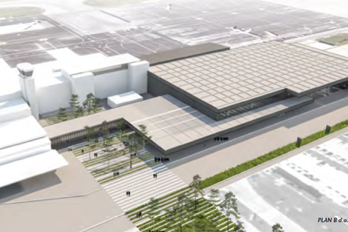 letališče Brnik terminal | Nov terminal na brniškem letališču bodo predvidoma odprli leta 2020. | Foto Fraport