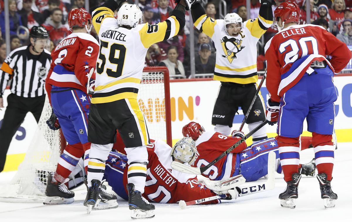 Pittsburgh Washington | Hokejisti Pittsburgha so po preobratu prekinili zmagovalni niz Washingtona. | Foto Reuters