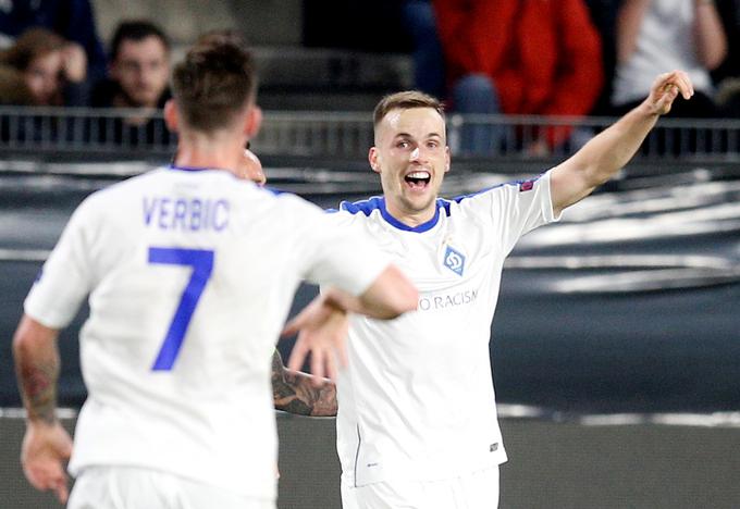 Benjamin Verbič je z Dinamom iz Kijeva vknjižil prvo zmago v ligi Evropa. | Foto: Reuters