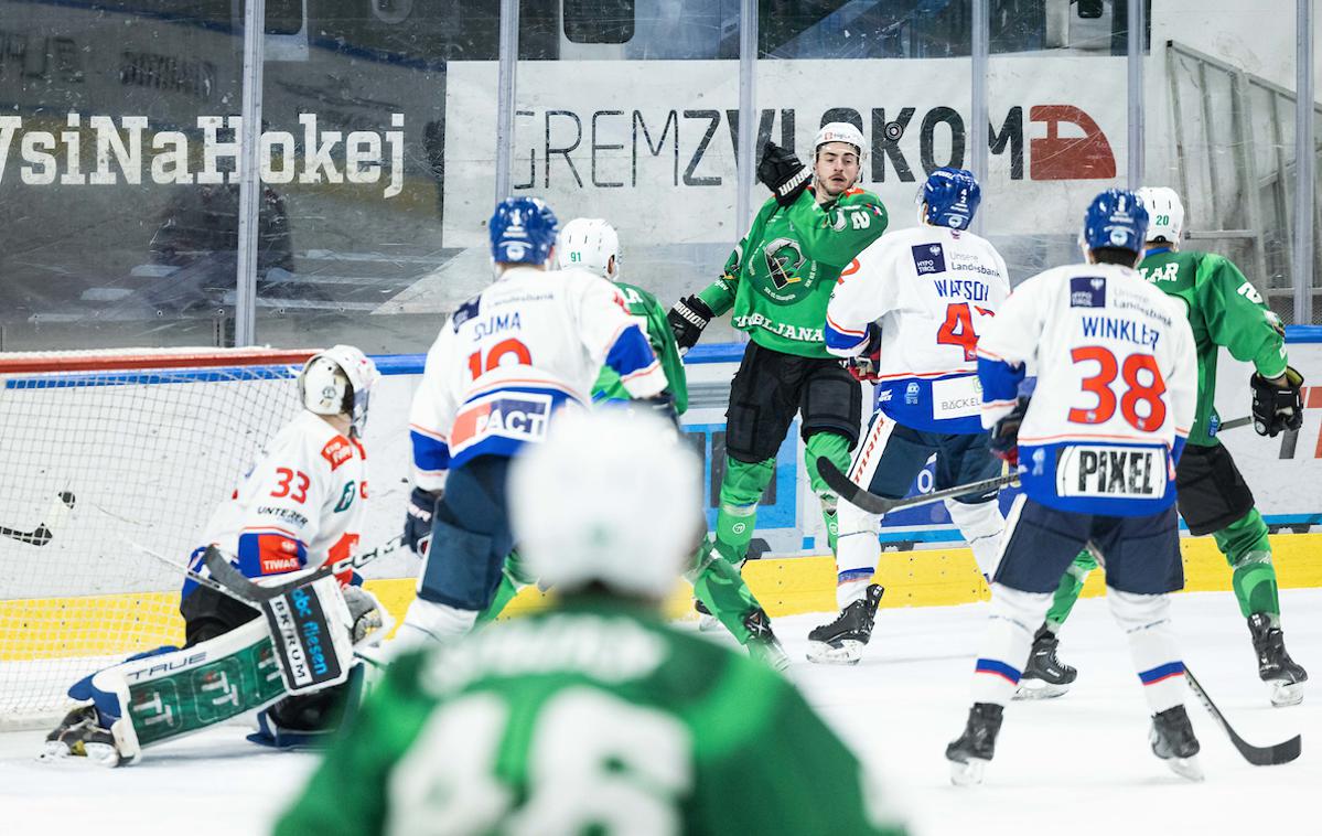 ICEHL: HK Olimpija - Innsbruck | Olimpiji ne v lanski ne v letošnji sezoni ni uspelo premagati Innsbrucka. | Foto Vid Ponikvar