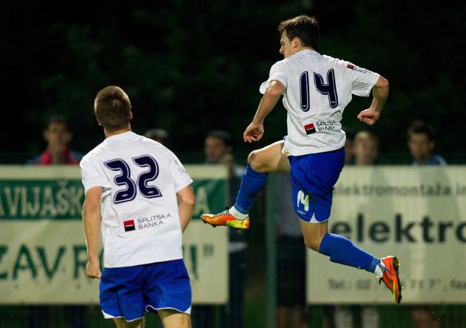 Tako se je leta 2013 vpisal med strelce na prijateljski tekmi med Zavrčem in Hajdukom. | Foto: Vid Ponikvar