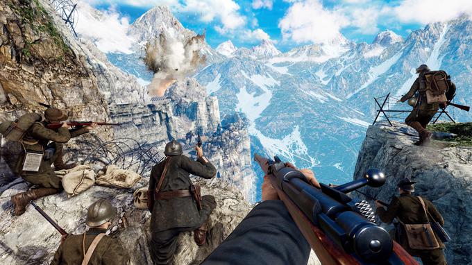 Razvijalci videoigre Isonzo trdijo, da so v oblikovanje realističnih gora, ki so tudi pomembna komponenta bitk, vložili ogromno truda. | Foto: Steam