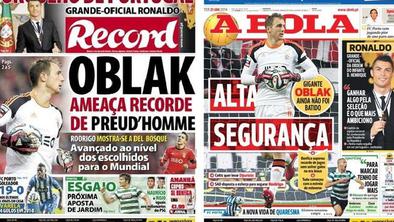 Jan Oblak zasenčil celo Ronalda in pristal na naslovnih straneh