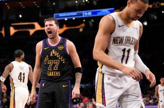 Lakersi so se pošteno namučili, nervozni Dončić le še dve tehnični napaki oddaljen od suspenza