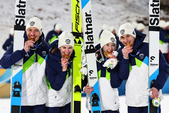 Nika Vodan Anže Lanišek Domen Prevc Nika Prevc | Nika Vodan je po zadnjem skoku na olimpijskih igrah začutila olajšanje. | Foto Guliverimage