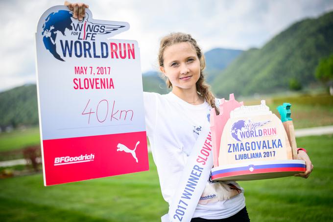 Eva Zorman je s pretečenimi 40 kilometri zmagovalka slovenskega dela Wings For Life World Run za leto 2017. | Foto: Red Bull