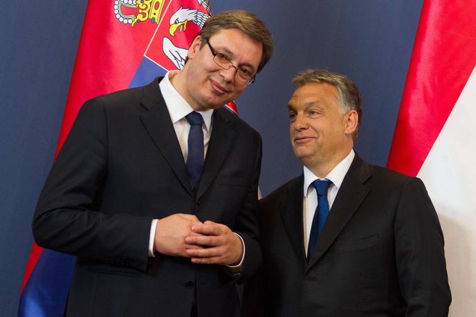 Viktor Orban in Aleksandar Vučić | "Najin skupni boter je, da imava svoji državi rada bolj kot kogarkoli in karkoli drugega na planetu. To je najin skupni imenovalec," je dejal srbski predsednik Aleksandar Vučić. | Foto Guliverimage