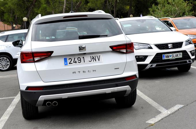 Ateca je prvi Seatov športni terenec. V Sloveniji bo najbolj osnovna različica z litrskim motorjem TSI na voljo že pod mejo 20 tisoč evrov. Bolje opremljeni bodo stali od 23 do 29 tisočakov. | Foto: Gregor Pavšič