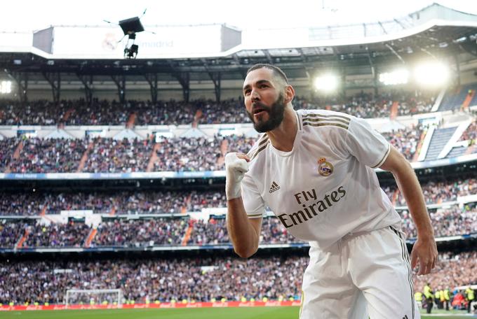 Veselje Karima Benzemaja po golu v mreži Jana Oblaka, ki je odločil tokratni madridski derbi. | Foto: Reuters