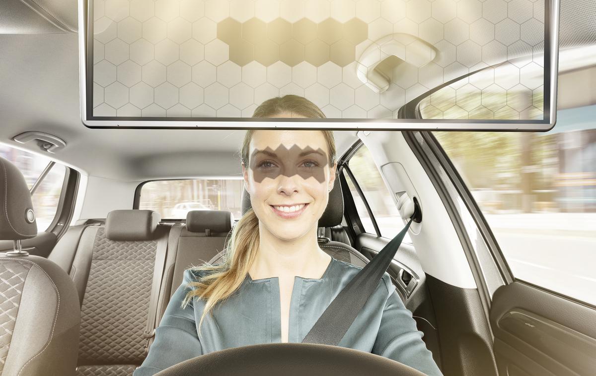 senčnik Bosch | Algoritem prepozna voznikove oči in nato zasenči le tisti del zaslona, ki meče senco neposredno na oči. Preostali del ostaja prosojen. | Foto Bosch