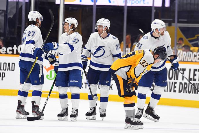 Tampa Bay Nashville NHL | Branilci naslova iz Floride so vknjižili že peto zmago zapored. | Foto Reuters